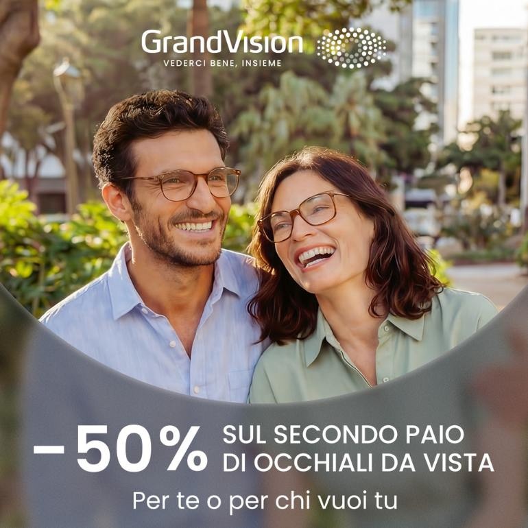 -50% di sconto sul secondo paio di occhiale da vista